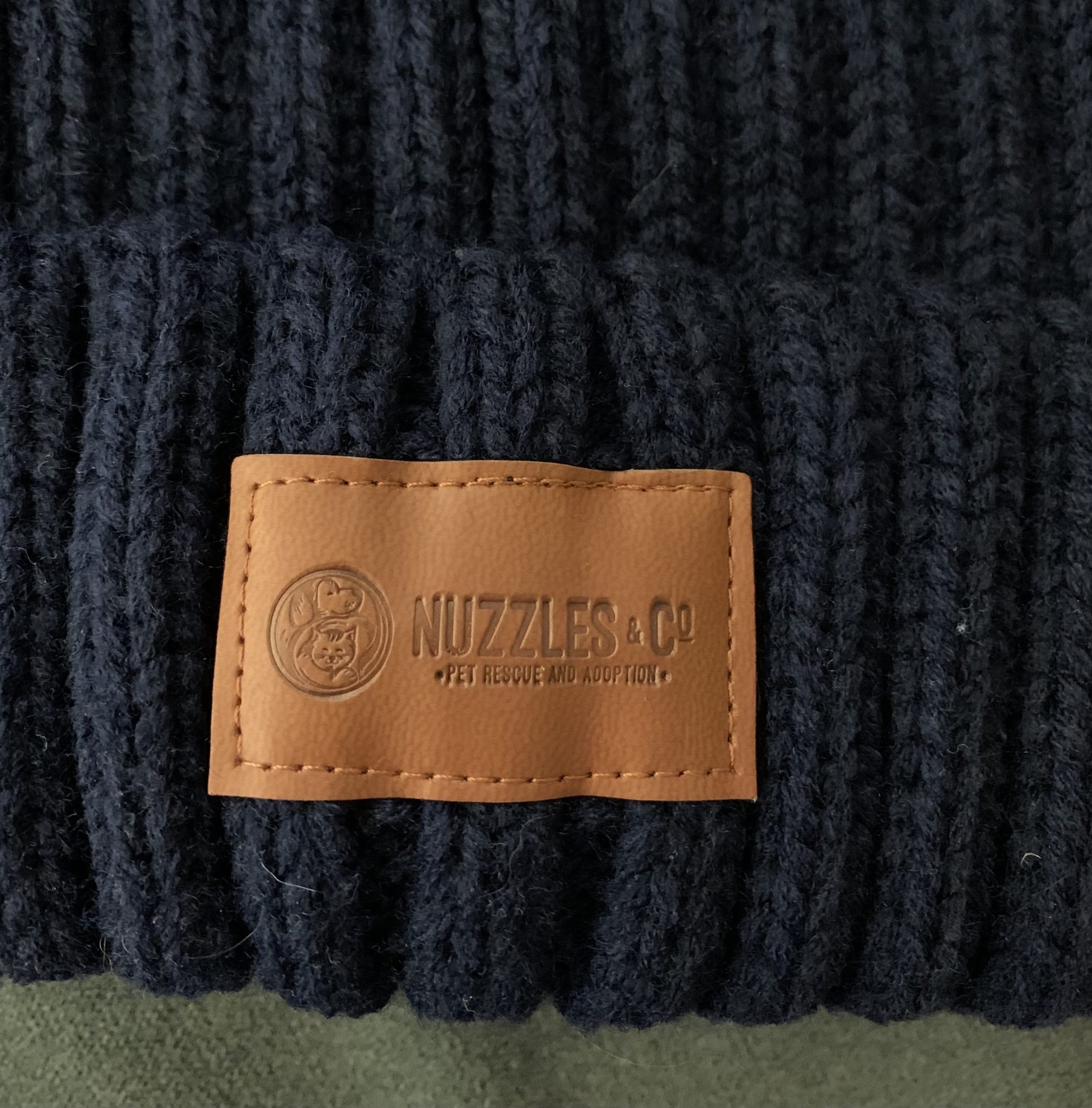 – & Nuzzles Navy Co - Puff Beanie Nuzzles with